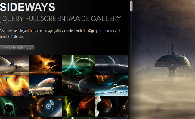SIDEWAYS –cool fullscreen image gallery with jQuery css3