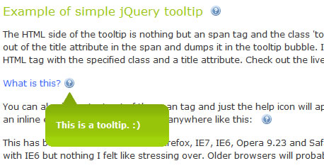 simplism tooltip powered by jQuery