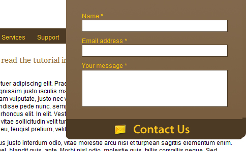 simple Slide-in jQuery Contact Form
