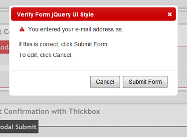 nice modal dialog box on Form Submit jQuery UI