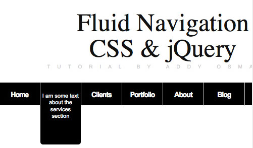 jQuery Fluid Navigation–informative menu-bar