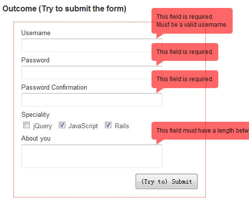 jQuery Plugin Tasty Form Validation