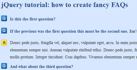 jQuery Plugin: fancy FAQs