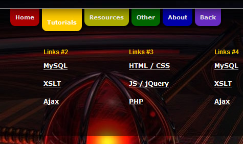Beautiful CSS3 multicolour Dropdown Menu