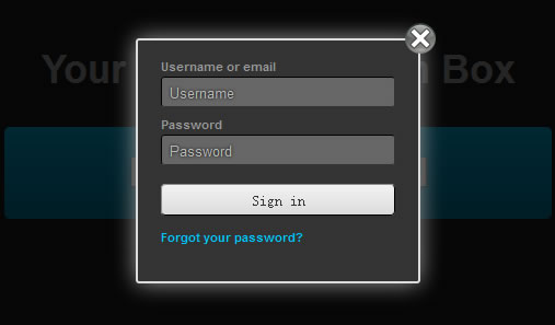 cool jQuery and CSS3 Login Box Dialog Window