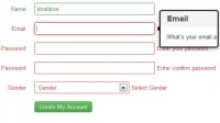 jQuery Registration tooltips Form