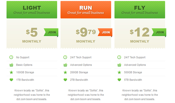 Very beautiful CSS3 Pricing Tables effect