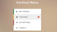 jQuery and CSS3 Vertical Menu effect